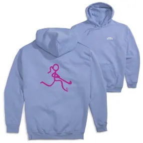 Field Hockey Hooded Sweatshirt - Neon Field Hockey Girl (Back Design) 